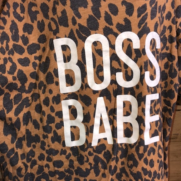 Zutter boss babe cheetah print shirt size large animal print working shirt - Picture 2 of 4